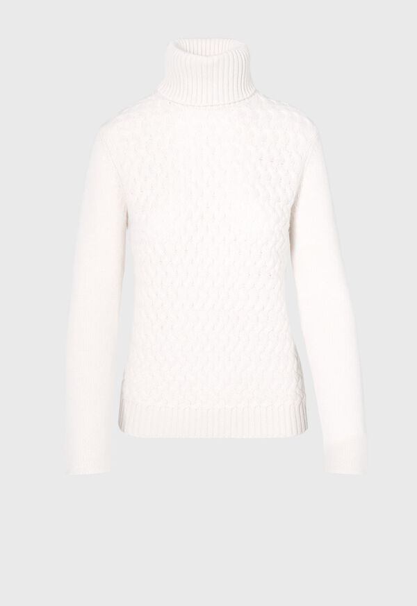 Paul Stuart Cashmere Turtleneck with Fancy Cable Detail, image 1