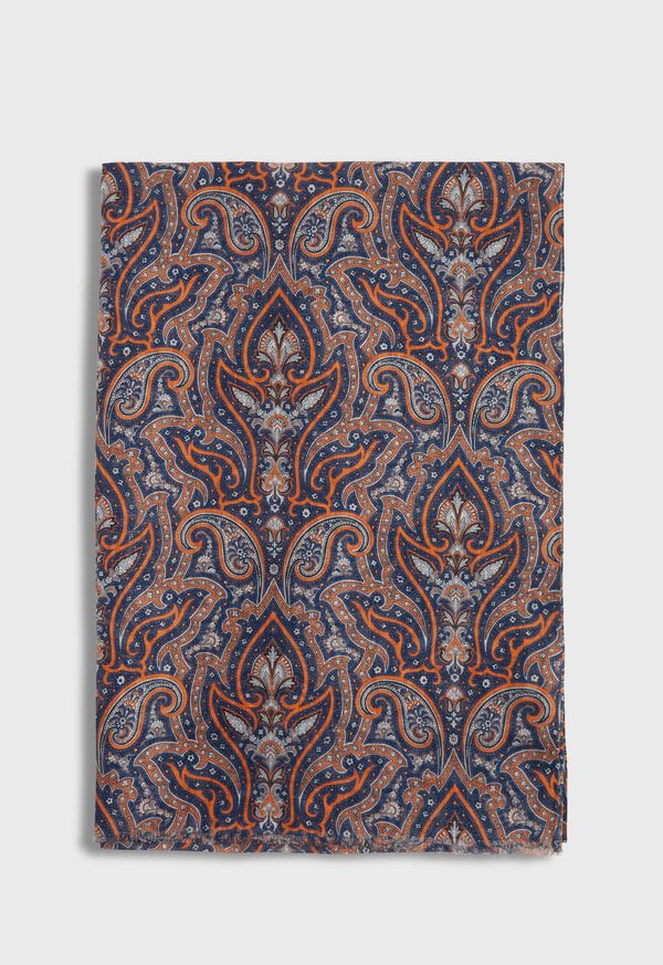 Paul Stuart Cotton & Linen Paisley Print Scarf, image 2