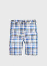 Paul Stuart Dark Blue Plaid Walk Shorts, thumbnail 1