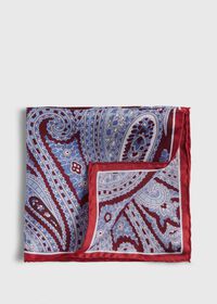 Paul Stuart Printed Silk Paisley Pocket Square, thumbnail 1