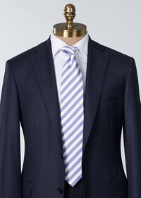 Paul Stuart Woven Silk & Cotton Bar Stripe Tie, thumbnail 6