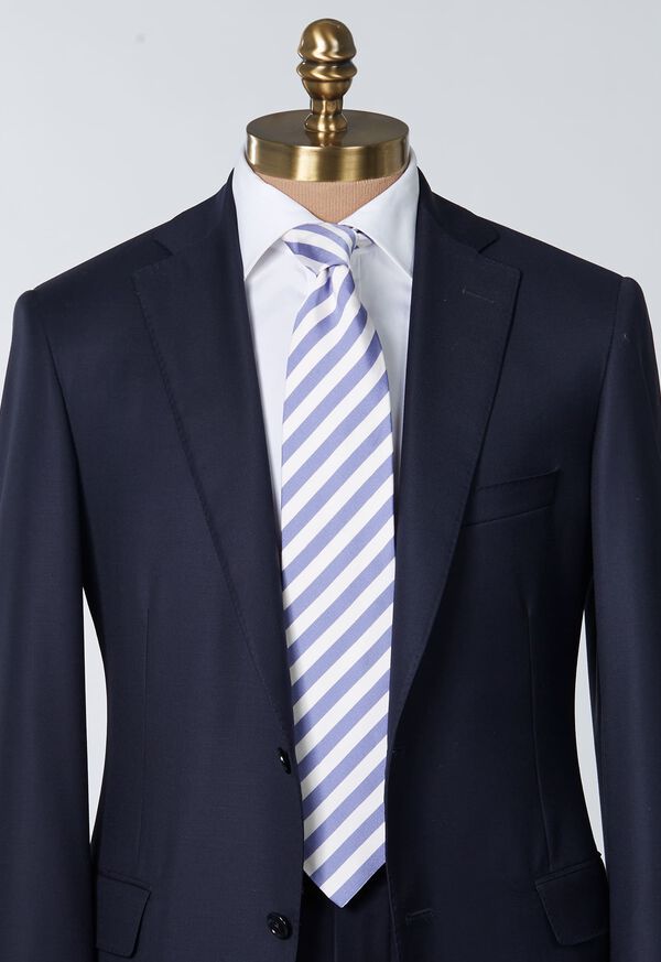Paul Stuart Woven Silk & Cotton Bar Stripe Tie, image 6