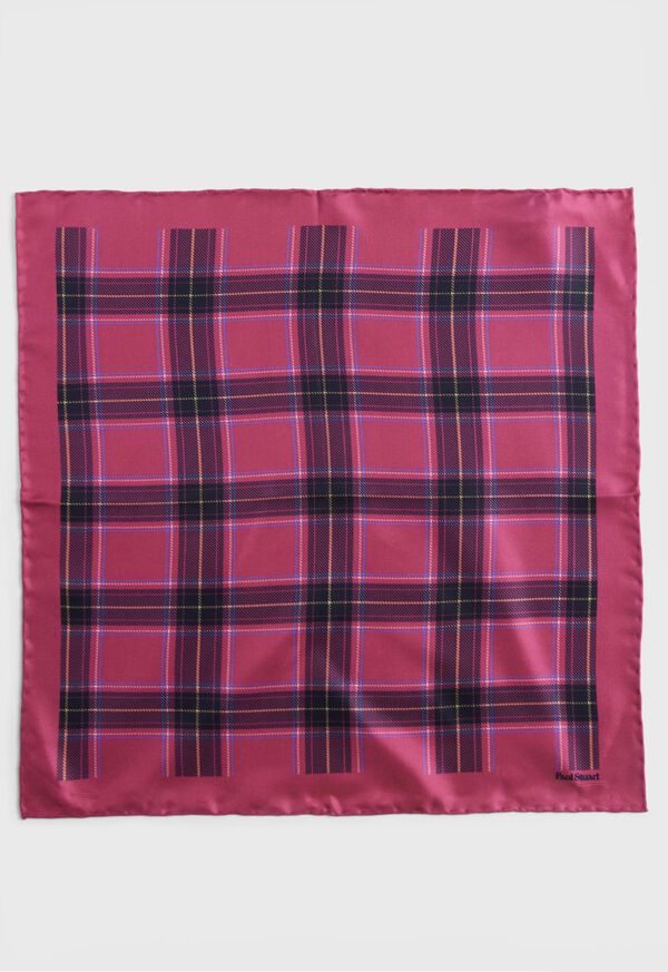 Paul Stuart Silk Plaid Print Pocket Square, image 2