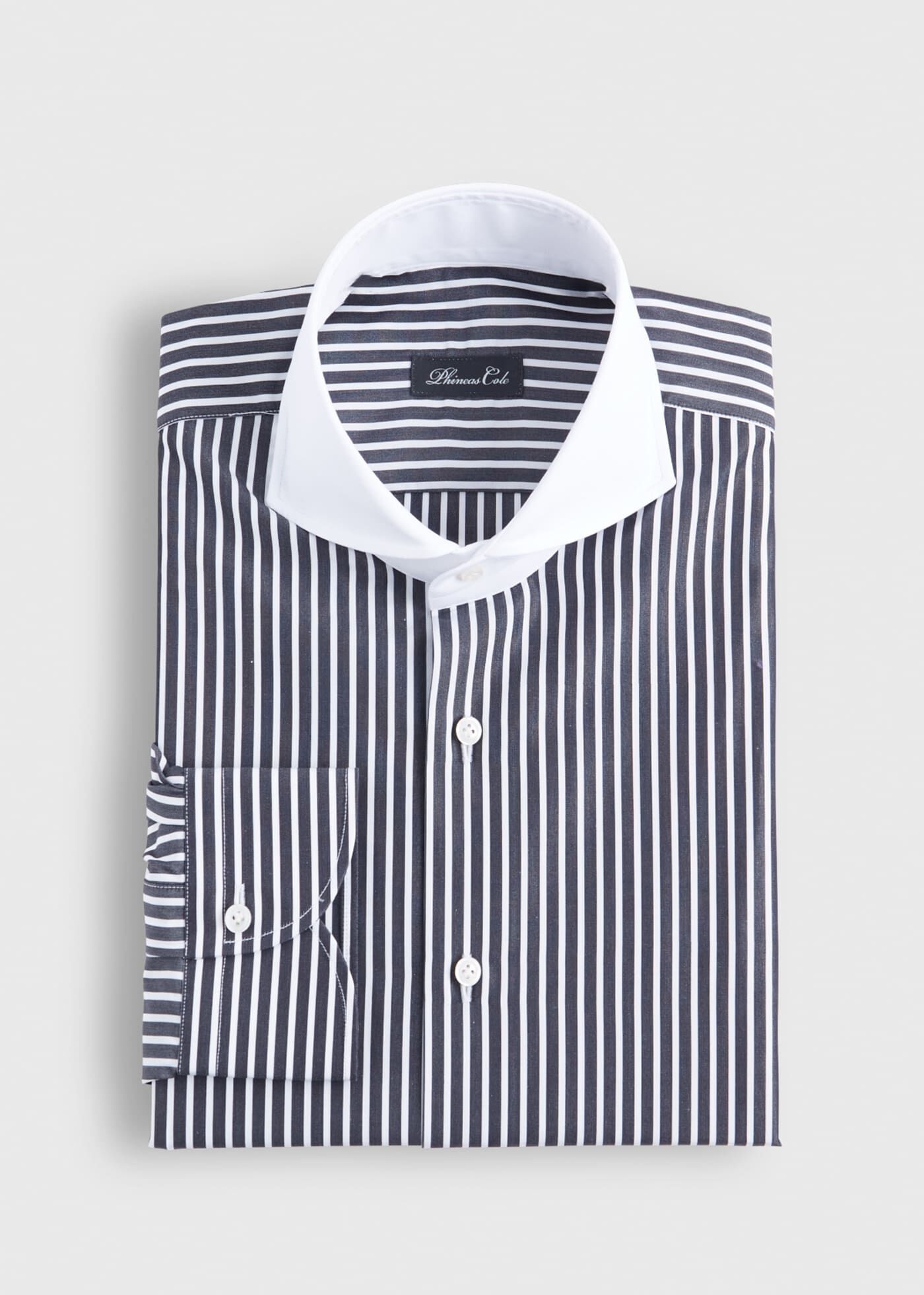 Contrast Extreme Cutaway Collar Dress Shirt