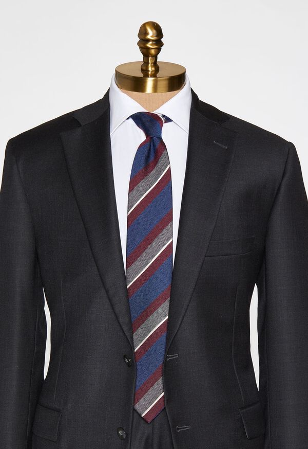 Paul Stuart Multi Colored Textured Stripe Tie, image 2