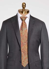 Paul Stuart Gold Paisley Print Tie, thumbnail 2