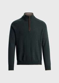 Paul Stuart Suede Trim Quarter Zip Pullover, thumbnail 1