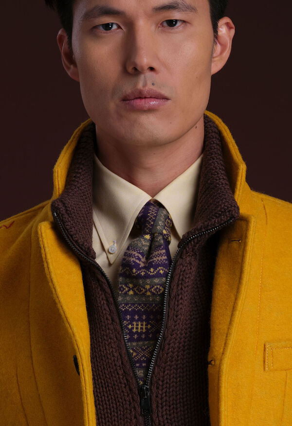 Paul Stuart Cashmere Fair Isle Knit Tie, image 2