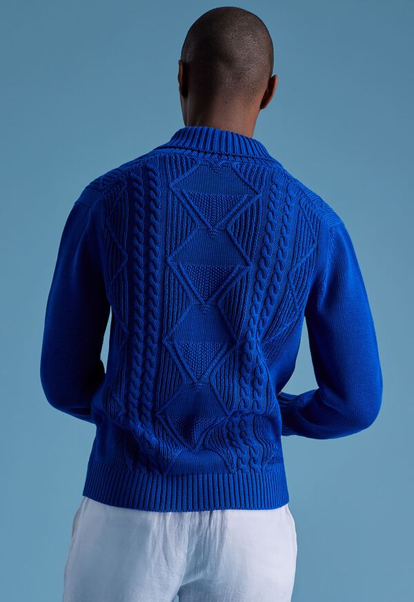 Paul Stuart Cotton Cable Shawl Collar Sweater, image 4