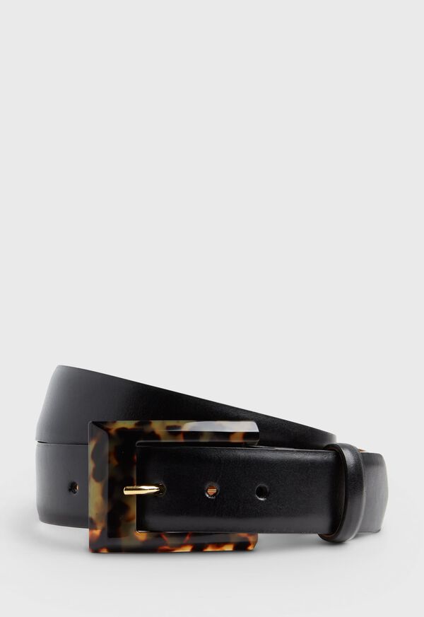 Paul Stuart Glazed Calf Tortoise Buckle Belt, image 1
