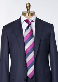 Paul Stuart Woven Silk Three Color Stripe Tie, thumbnail 2