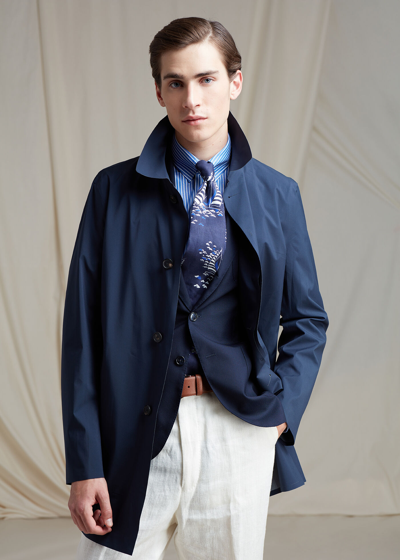 Navy Waterproof Trench Coat