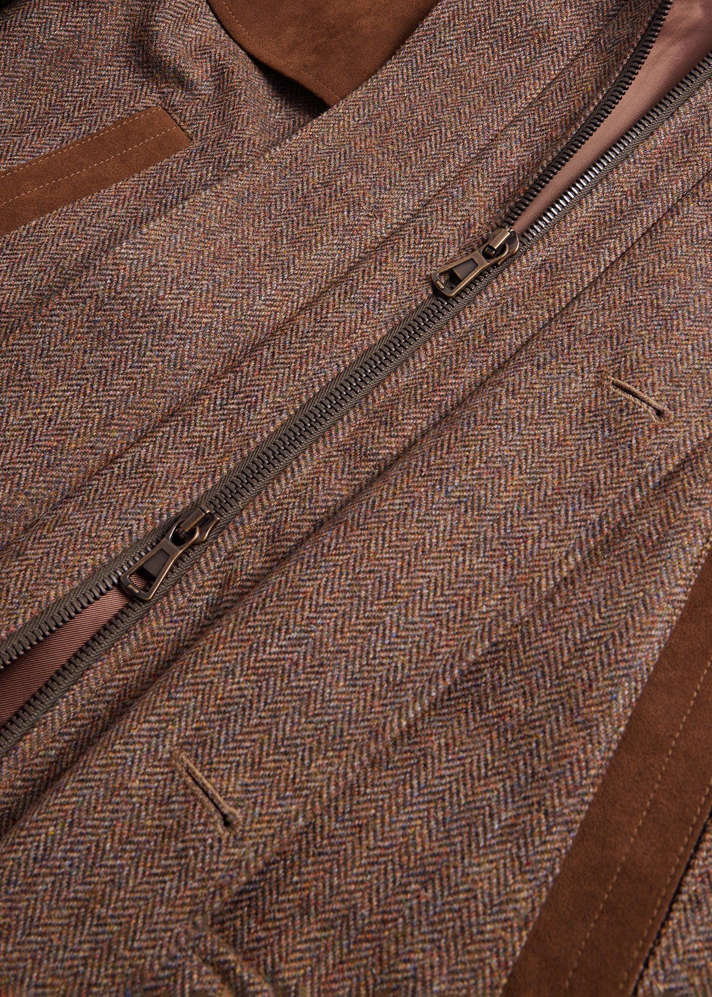 Tweed Hunting Jacket with Suede Trim