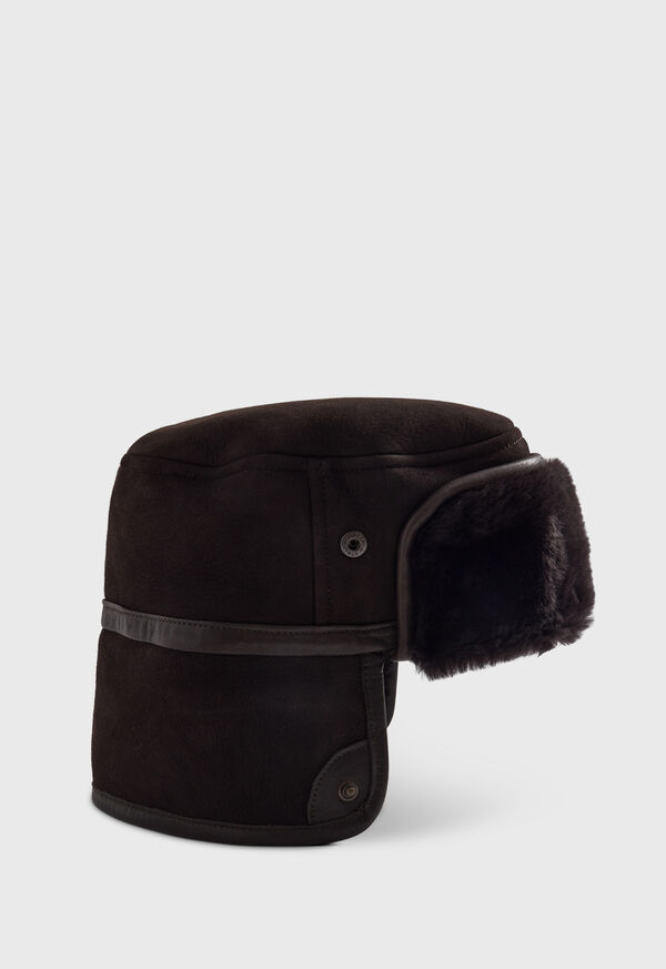 Paul Stuart Round Shearling Hat with Snaps, image 2