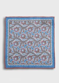 Paul Stuart Linen Paisley Print Pocket Square, thumbnail 2