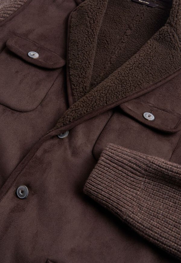 Paul Stuart Brown Faux Mouton Jacket, image 2