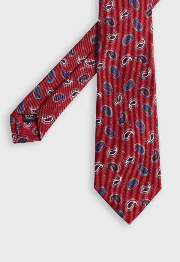 Paul Stuart Printed Silk Tossed Pine Tie, image 1