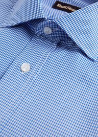 Paul Stuart Royal Blue Twill Houndstooth Dress Shirt, thumbnail 2