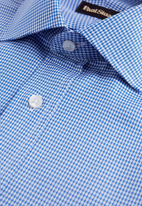 Paul Stuart Royal Blue Twill Houndstooth Dress Shirt, image 2