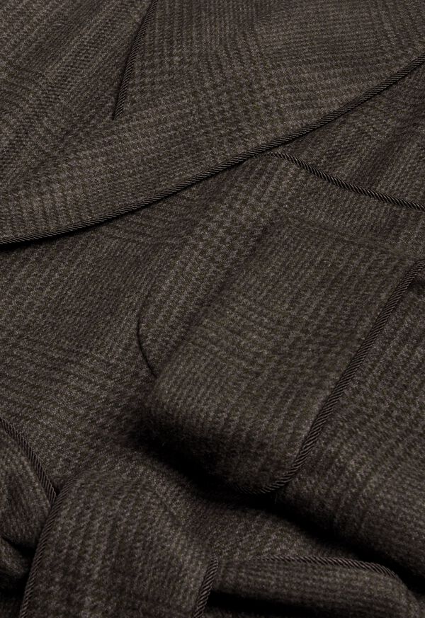 Paul Stuart Grey and Brown Cashmere plaid Robe, image 2
