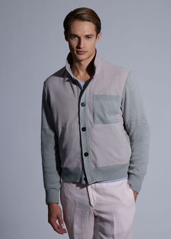 Paul Stuart Suede & Cotton Knit Blouson