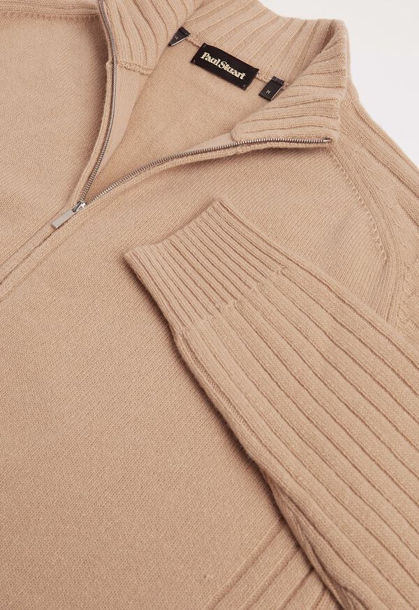 Paul Stuart Ribbed-Knit Sleeves Zip Cardigan, image 3