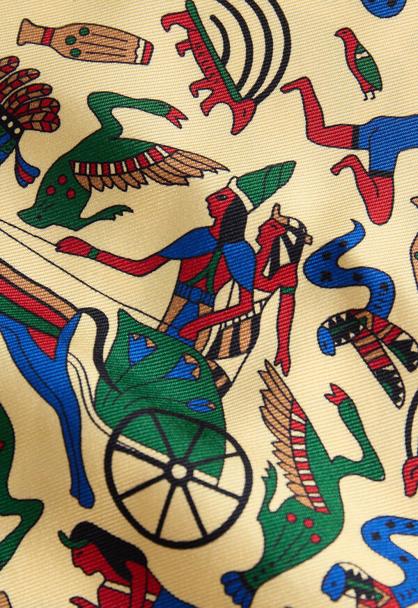 Paul Stuart Egyptian Print Silk Scarf, image 3