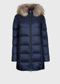 Paul Stuart Puffer Coat with Hood & Fur Trim, thumbnail 1