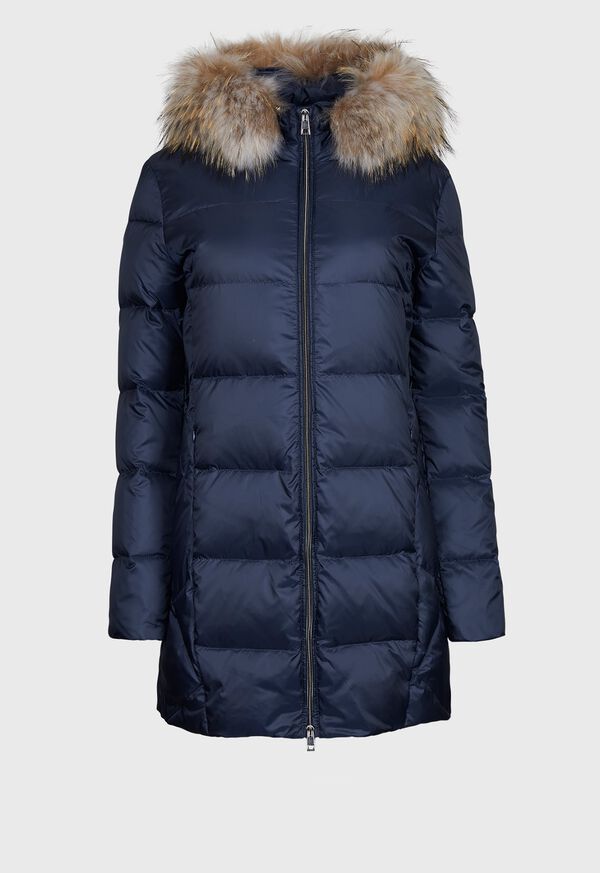 Paul Stuart Puffer Coat with Hood & Fur Trim, image 1