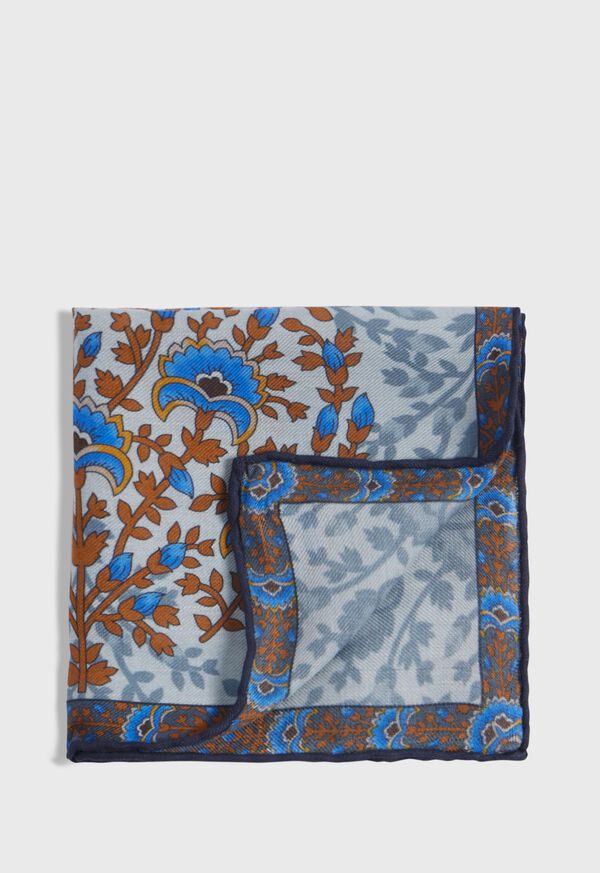 Paul Stuart Printed Floral Tree Pocket Square