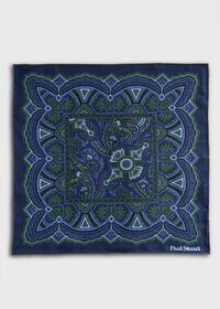 Paul Stuart Micro Paisley Print Pocket Square, thumbnail 2