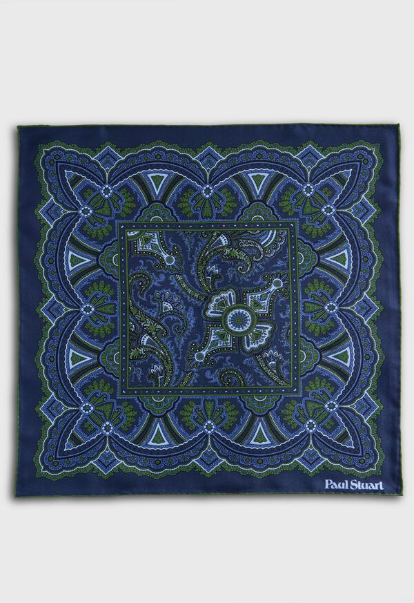 Paul Stuart Micro Paisley Print Pocket Square, image 2