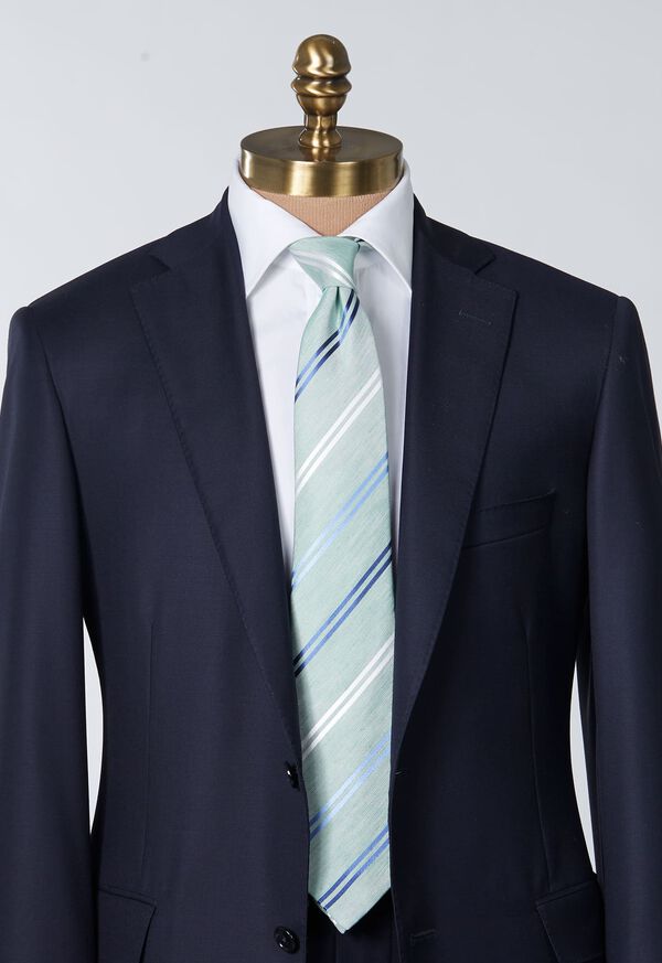 Paul Stuart Woven Silk & Linen Stripe Tie, image 2