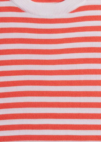 Paul Stuart Stripe Knit Short Sleeve Crewneck