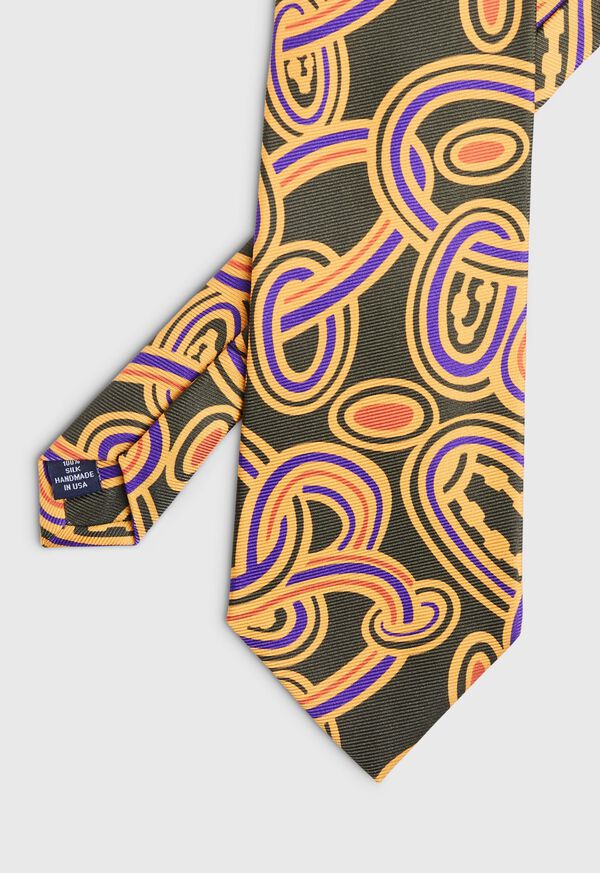 Paul Stuart Oval Deco Print Silk Tie, image 1