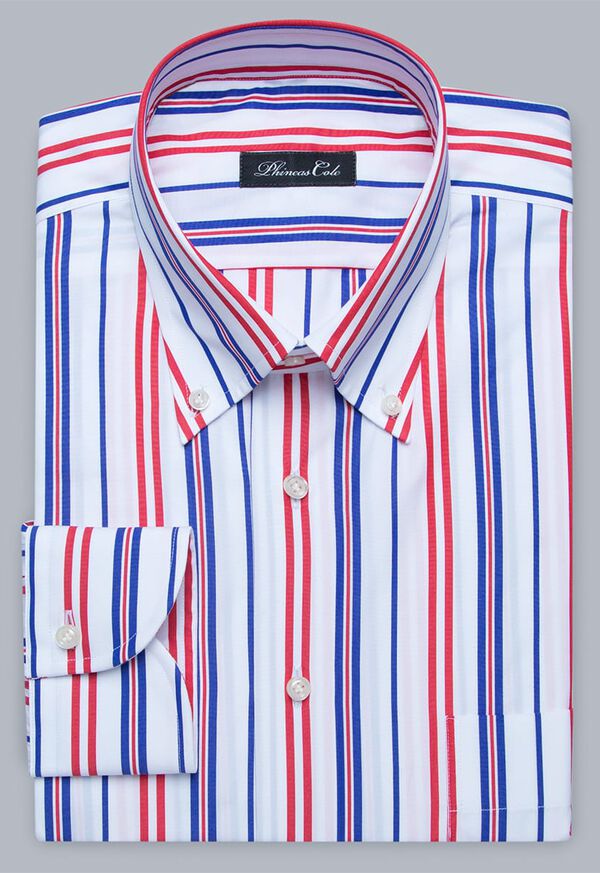 Paul Stuart Nautical Stripe Cotton Sport Shirt, image 1