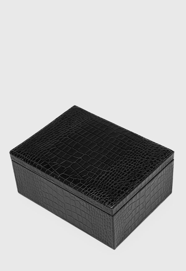 Paul Stuart Embossed Leather Jewelry Box, image 1