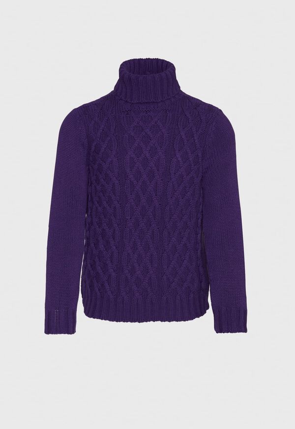 Paul Stuart Cashmere Aran Cable Knit Turtleneck, image 2