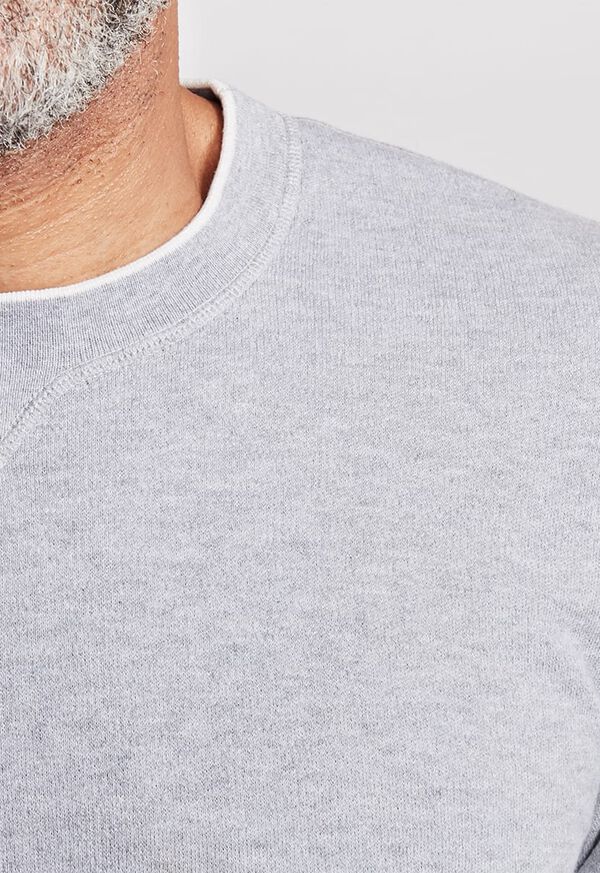 Paul Stuart Cotton Crewneck Sweater with Contrast Tipping, image 2