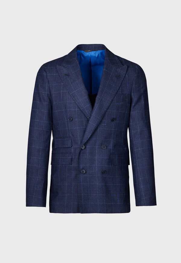Paul Stuart Navy Plaid Double Breasted Suit, image 3