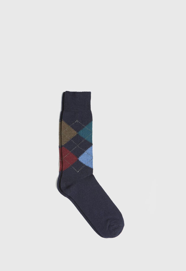 Paul Stuart Wool and Cashmere Blend Argyle Socks, image 1