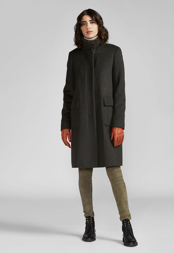 Paul Stuart Wool Coat with Rex Rabbit Collar, image 4