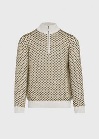 Paul Stuart Cashmere Blend Parquet Half Zip Pullover, thumbnail 1