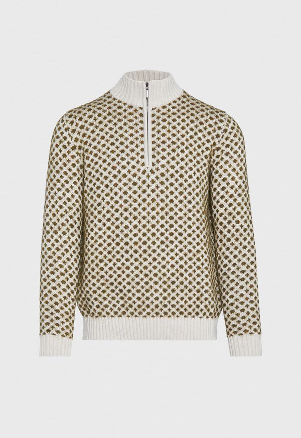 Paul Stuart Cashmere Blend Parquet Half Zip Pullover, image 1