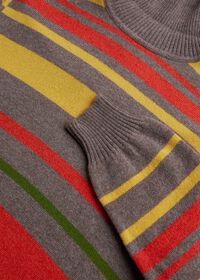 Paul Stuart Cashmere Multi Color Stripe Turtleneck, thumbnail 2