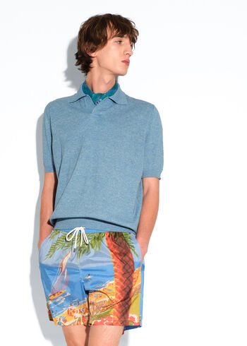 Paul Stuart Johnny Collar Knit Shirt