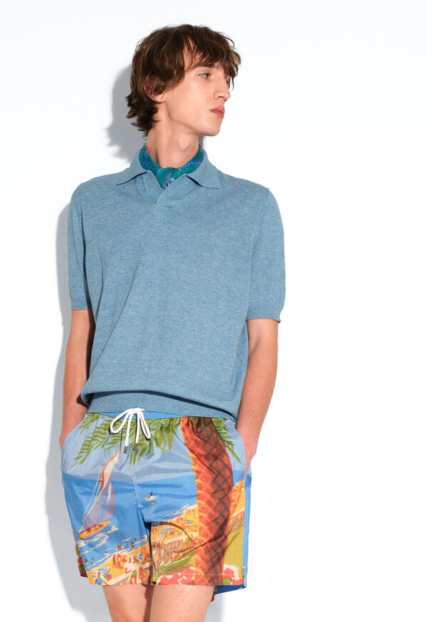 Paul Stuart Johnny Collar Knit Shirt, image 2