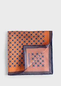 Paul Stuart Printed Silk Medallion Pocket Square, thumbnail 1