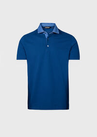 Paul Stuart Cotton Pique Polo with Denim Collar, thumbnail 1