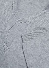 Paul Stuart Center Floral Embroidery V-Neck Sweater, thumbnail 2